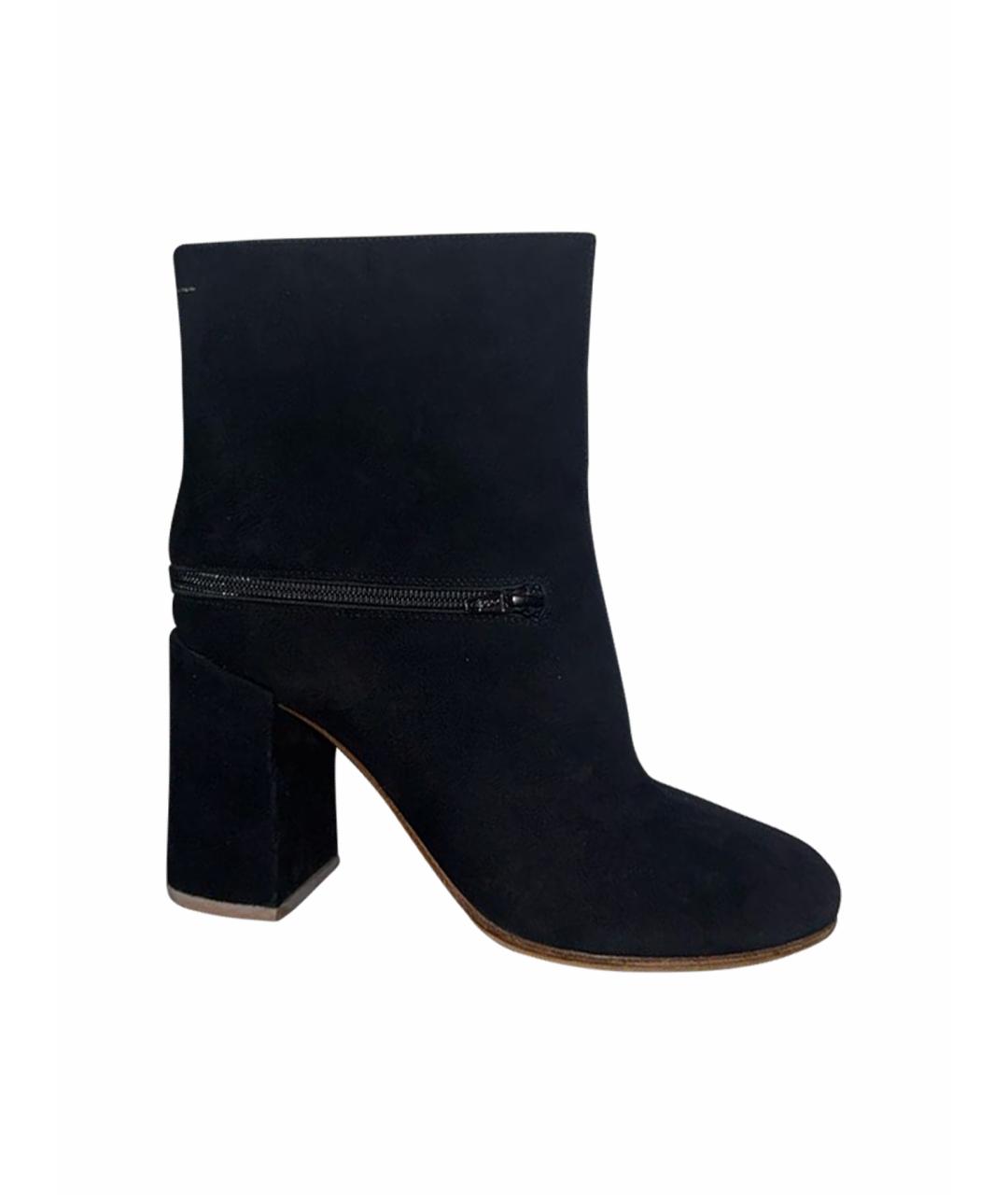 MM6 MAISON MARGIELA Черные замшевые ботильоны, фото 1