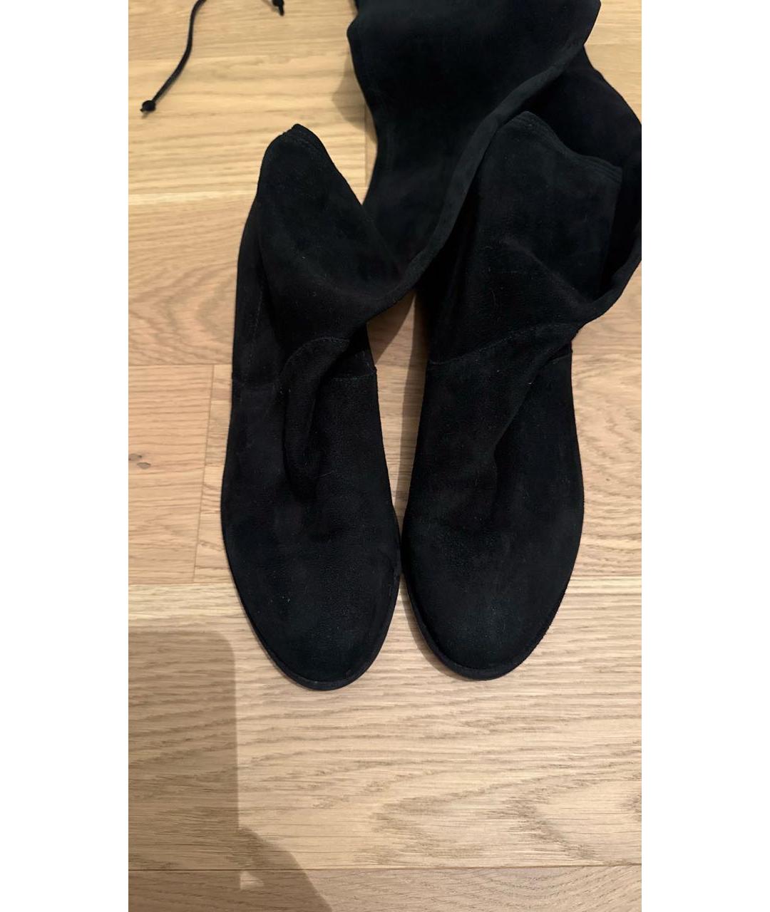 STUART WEITZMAN Черные замшевые ботфорты, фото 2