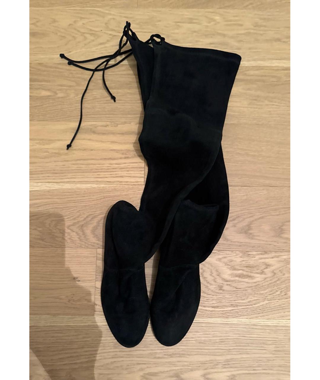 STUART WEITZMAN Черные замшевые ботфорты, фото 3