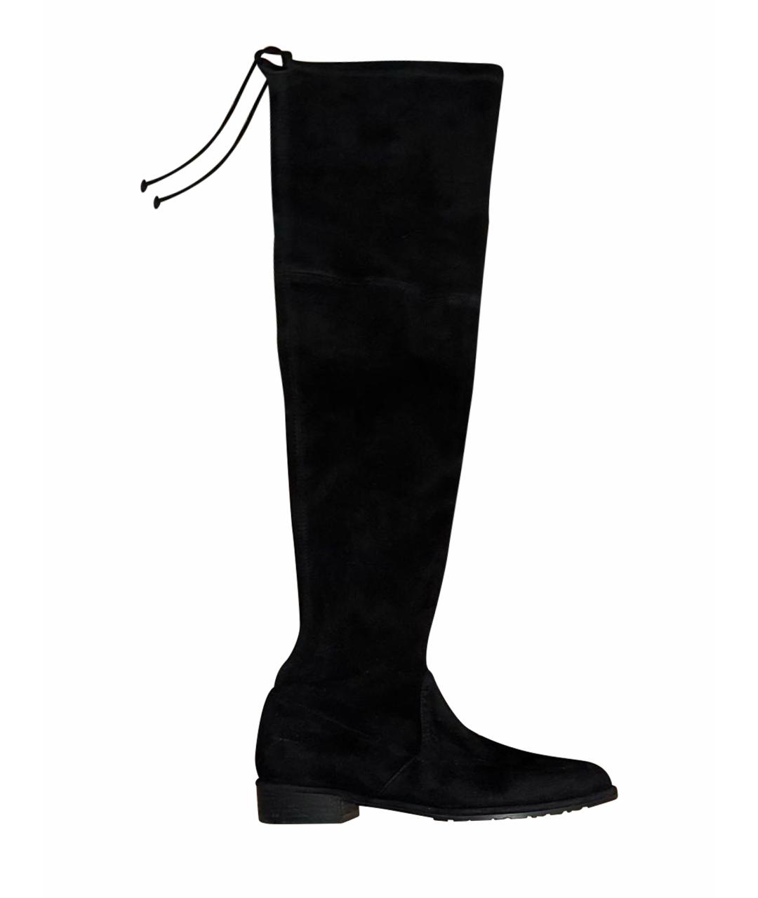 STUART WEITZMAN Черные замшевые ботфорты, фото 1