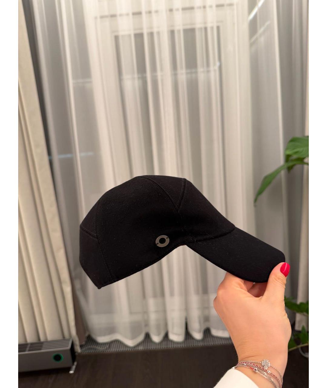 LORO PIANA Черная кашемировая кепка, фото 3