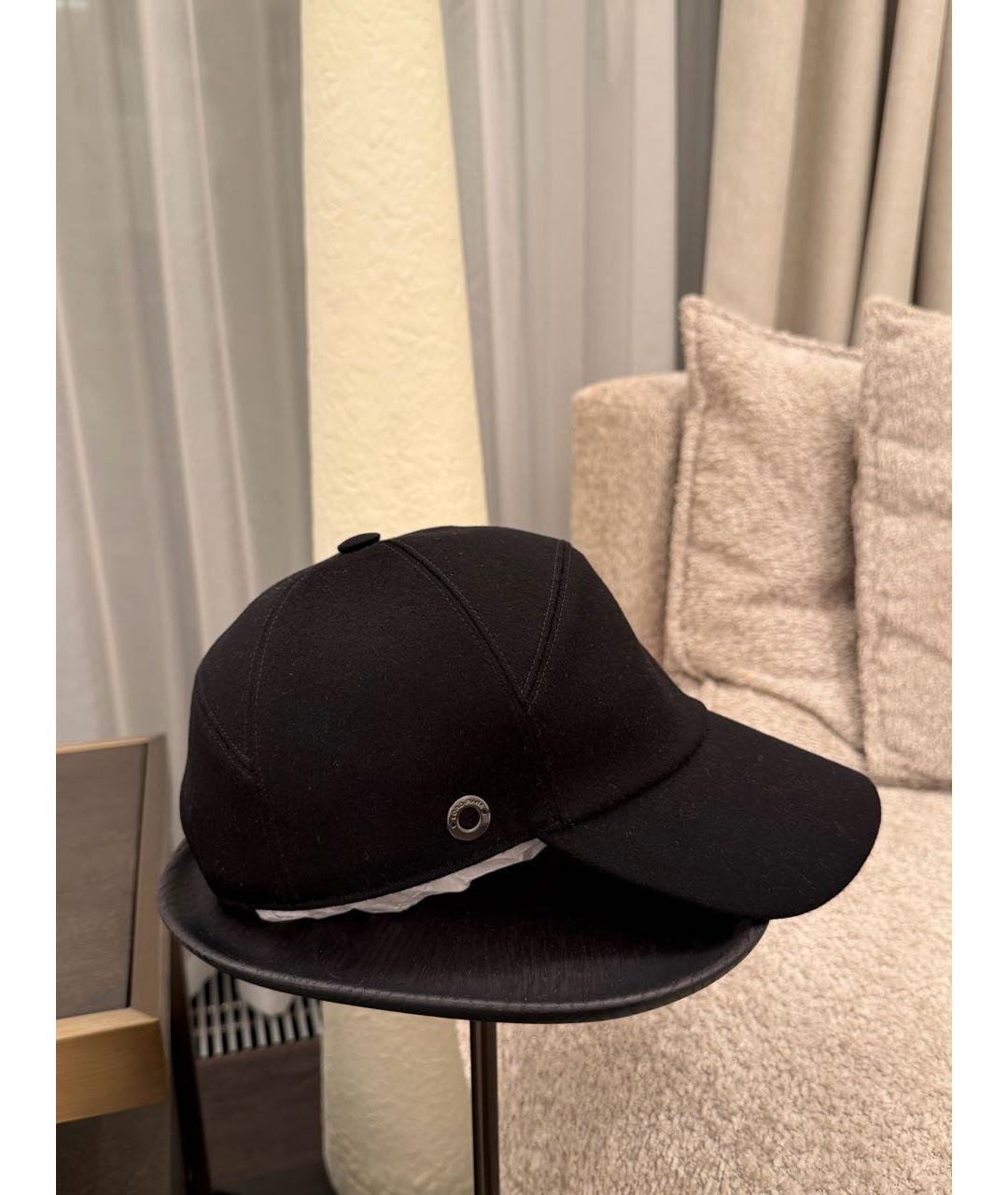 LORO PIANA Черная кашемировая кепка, фото 2