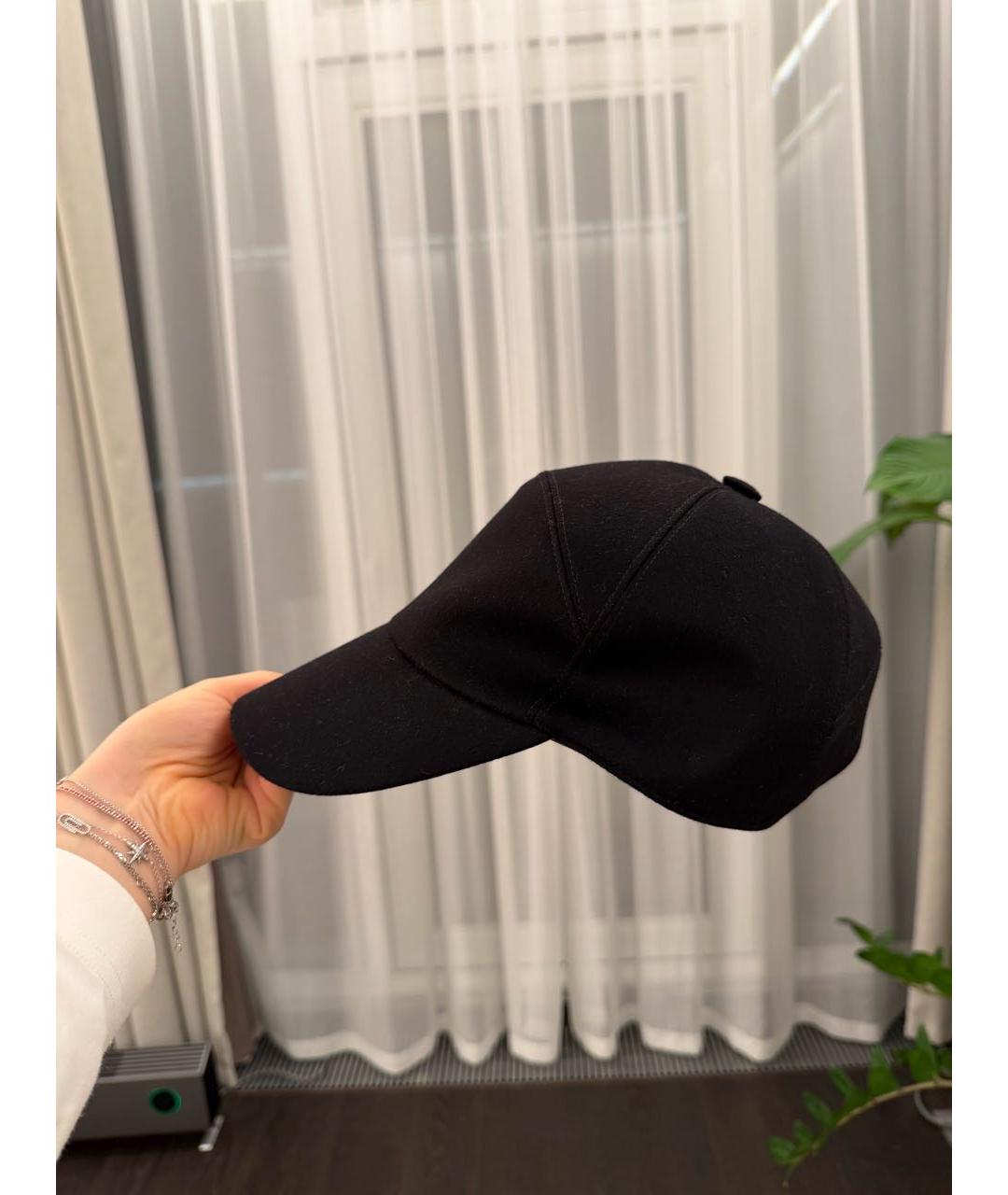 LORO PIANA Черная кашемировая кепка, фото 4