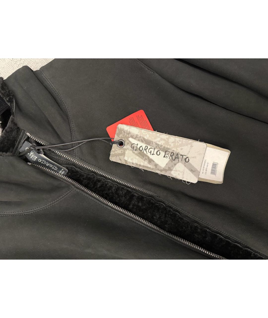 GIORGIO BRATO Черная замшевая дубленка/шуба, фото 3