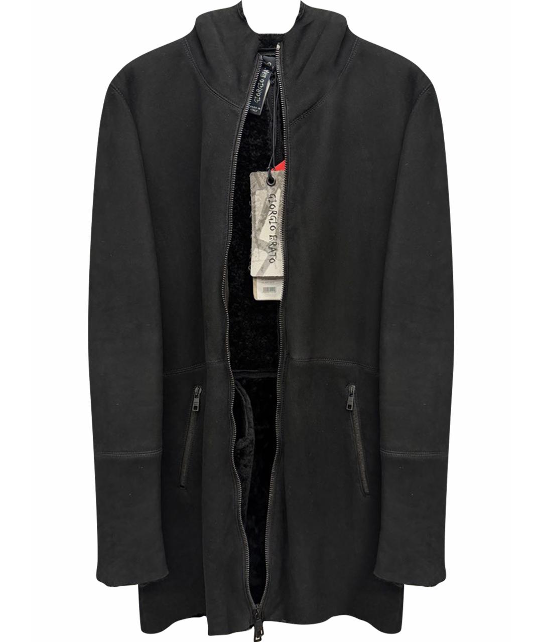 GIORGIO BRATO Черная замшевая дубленка/шуба, фото 1