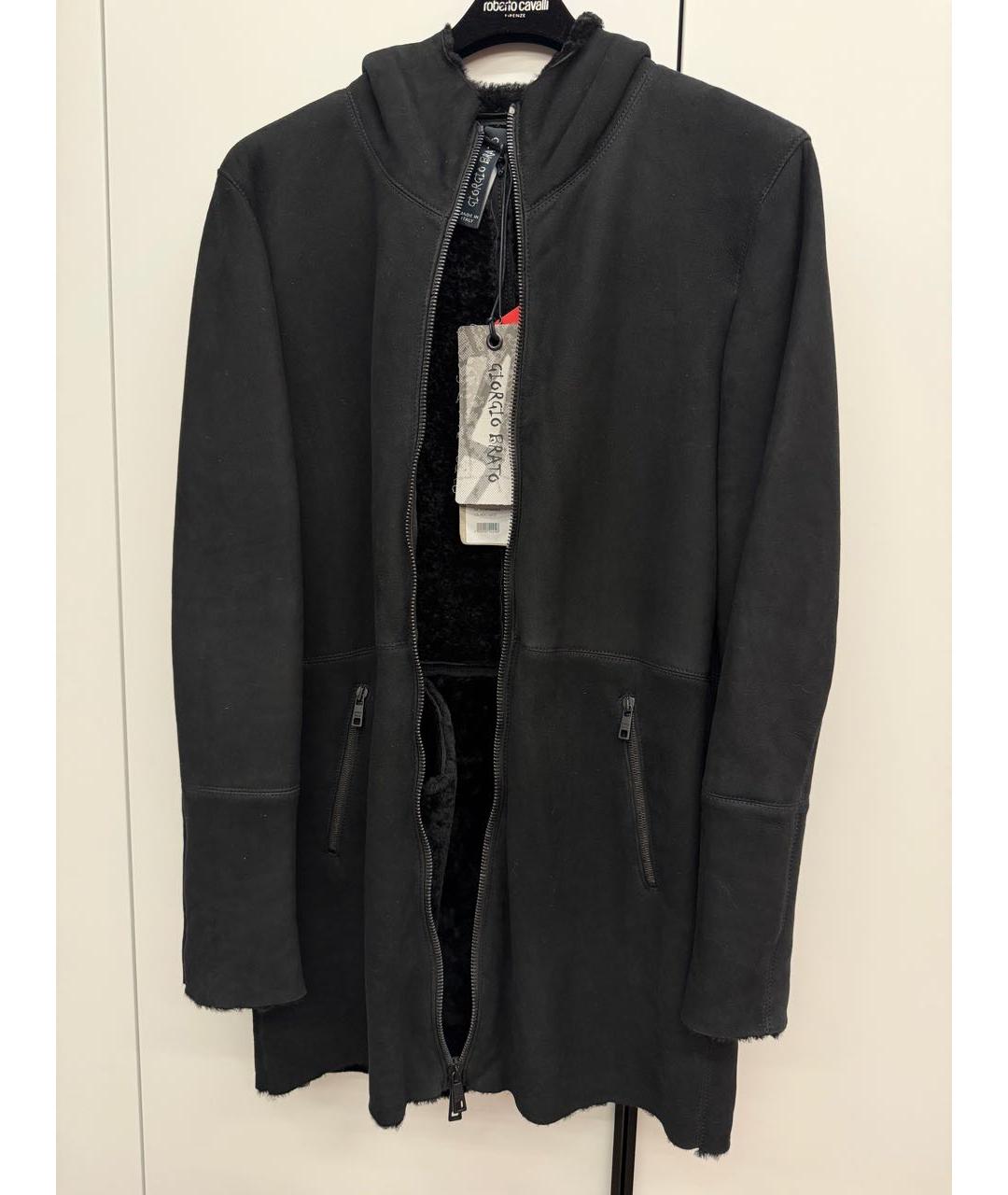 GIORGIO BRATO Черная замшевая дубленка/шуба, фото 5