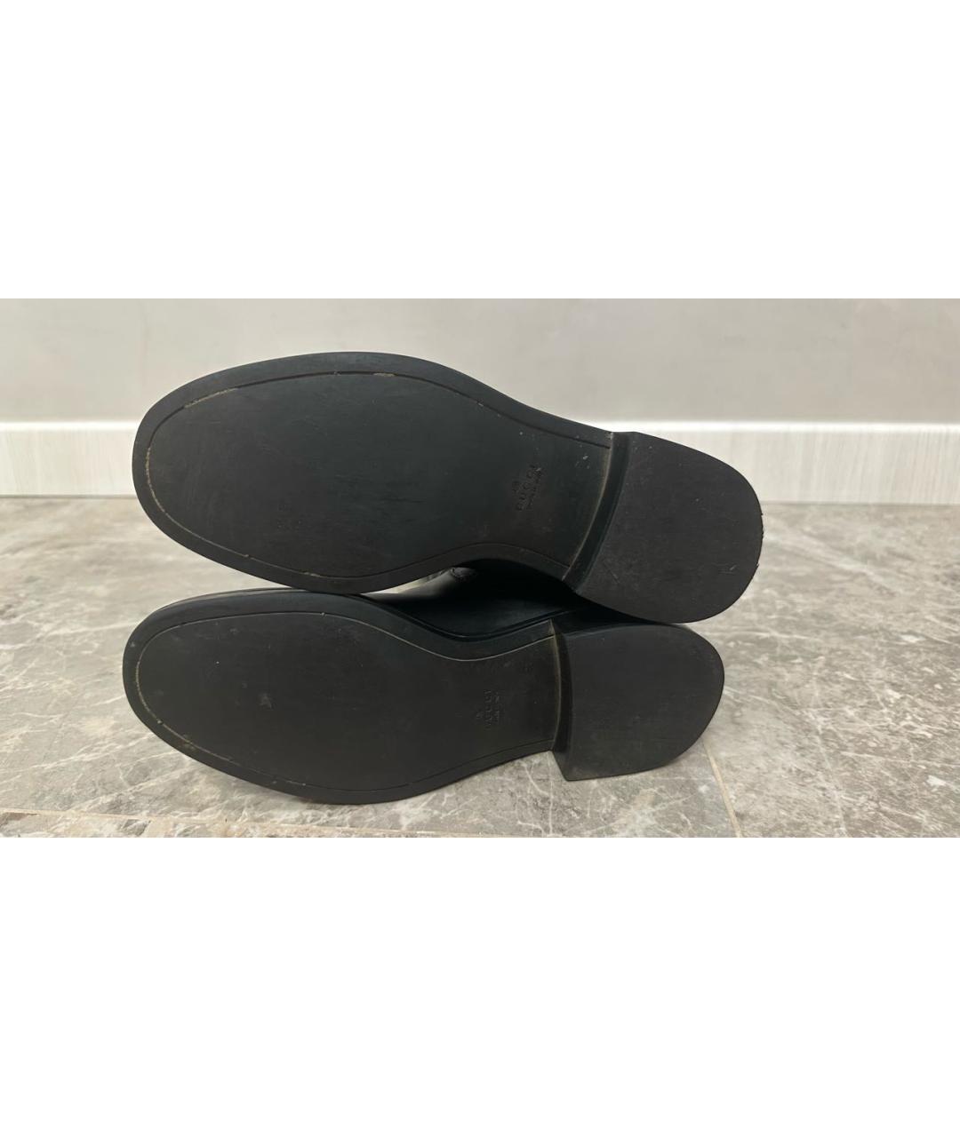 GUCCI Черные кожаные сапоги, фото 6