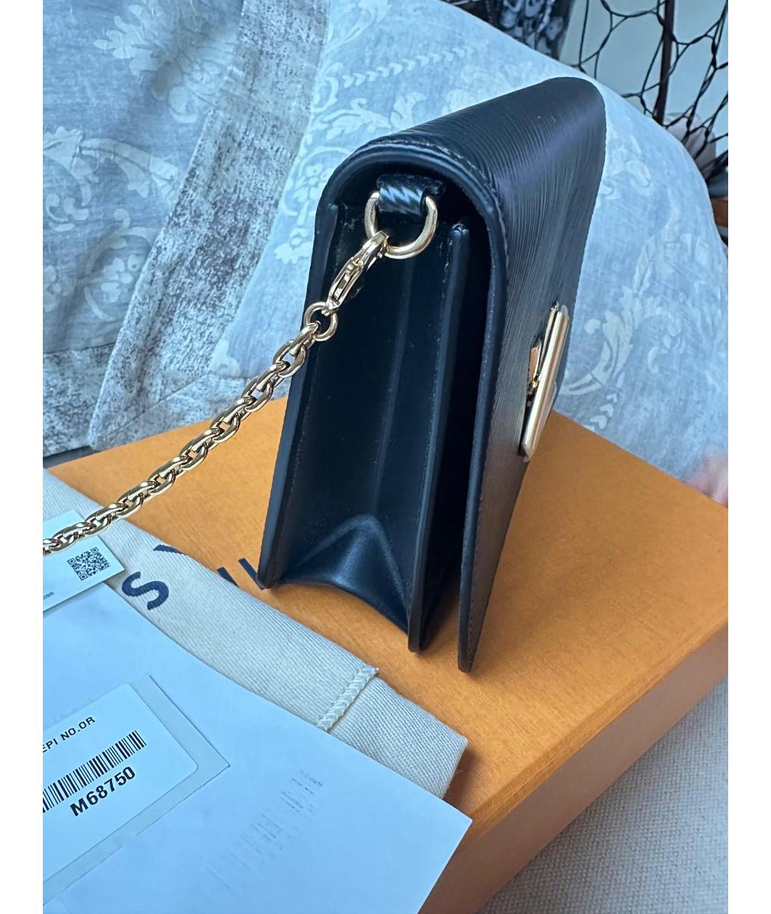 LOUIS VUITTON Черная кожаная сумка через плечо, фото 2