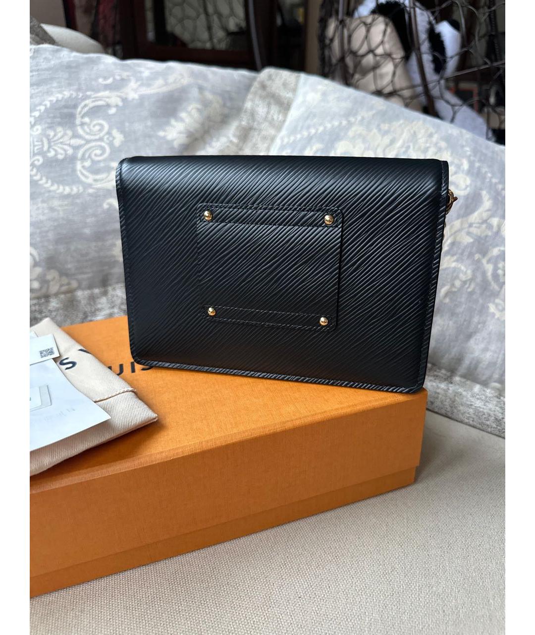 LOUIS VUITTON Черная кожаная сумка через плечо, фото 3