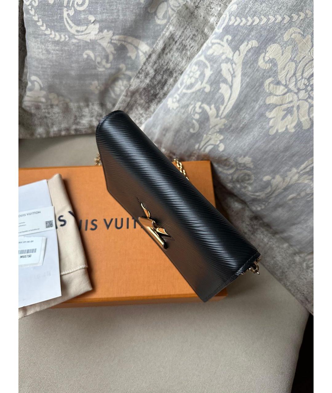 LOUIS VUITTON Черная кожаная сумка через плечо, фото 6