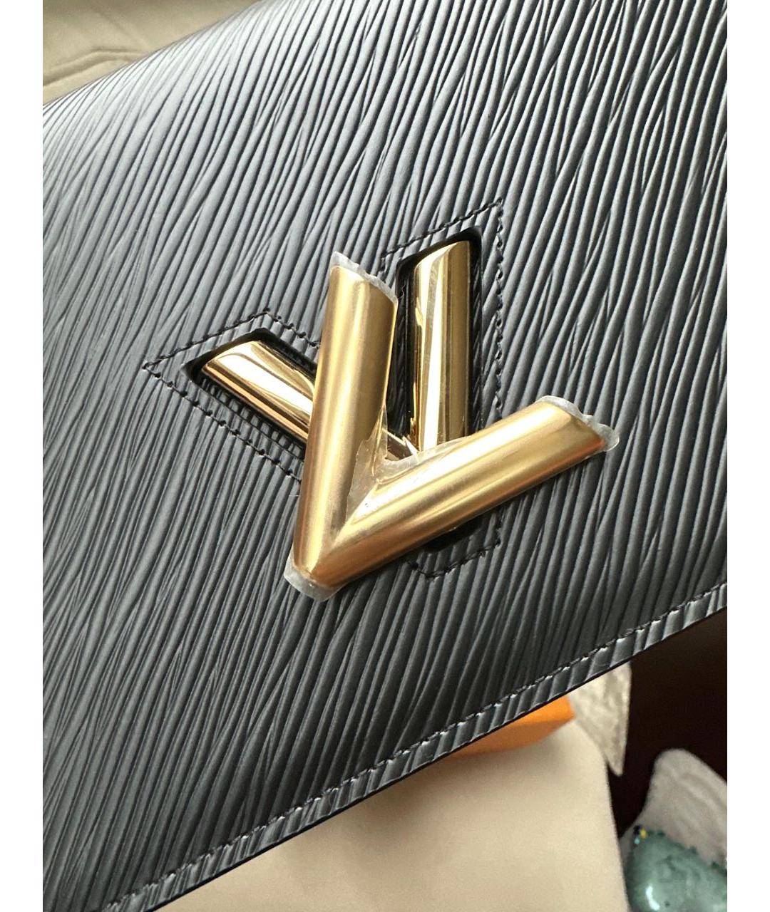 LOUIS VUITTON Черная кожаная сумка через плечо, фото 8