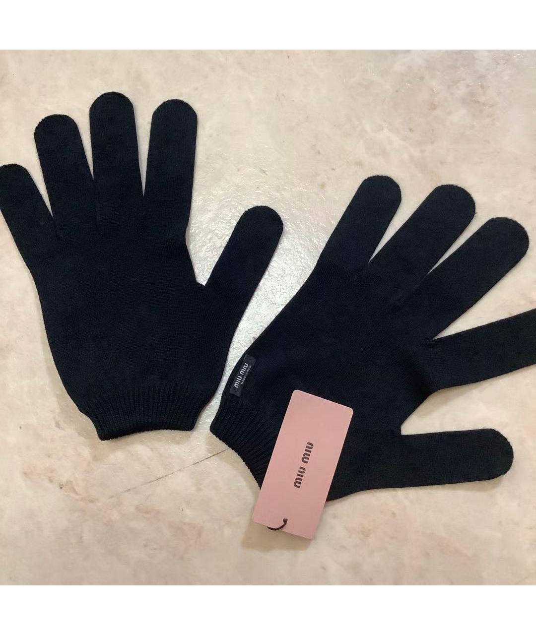 MIU MIU Черные перчатки, фото 3