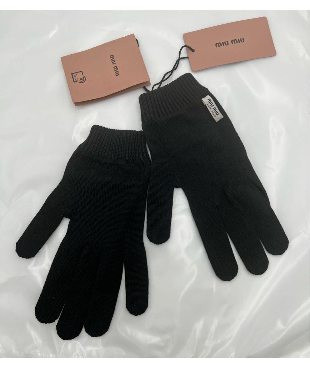 MIU MIU Черные перчатки, фото 2