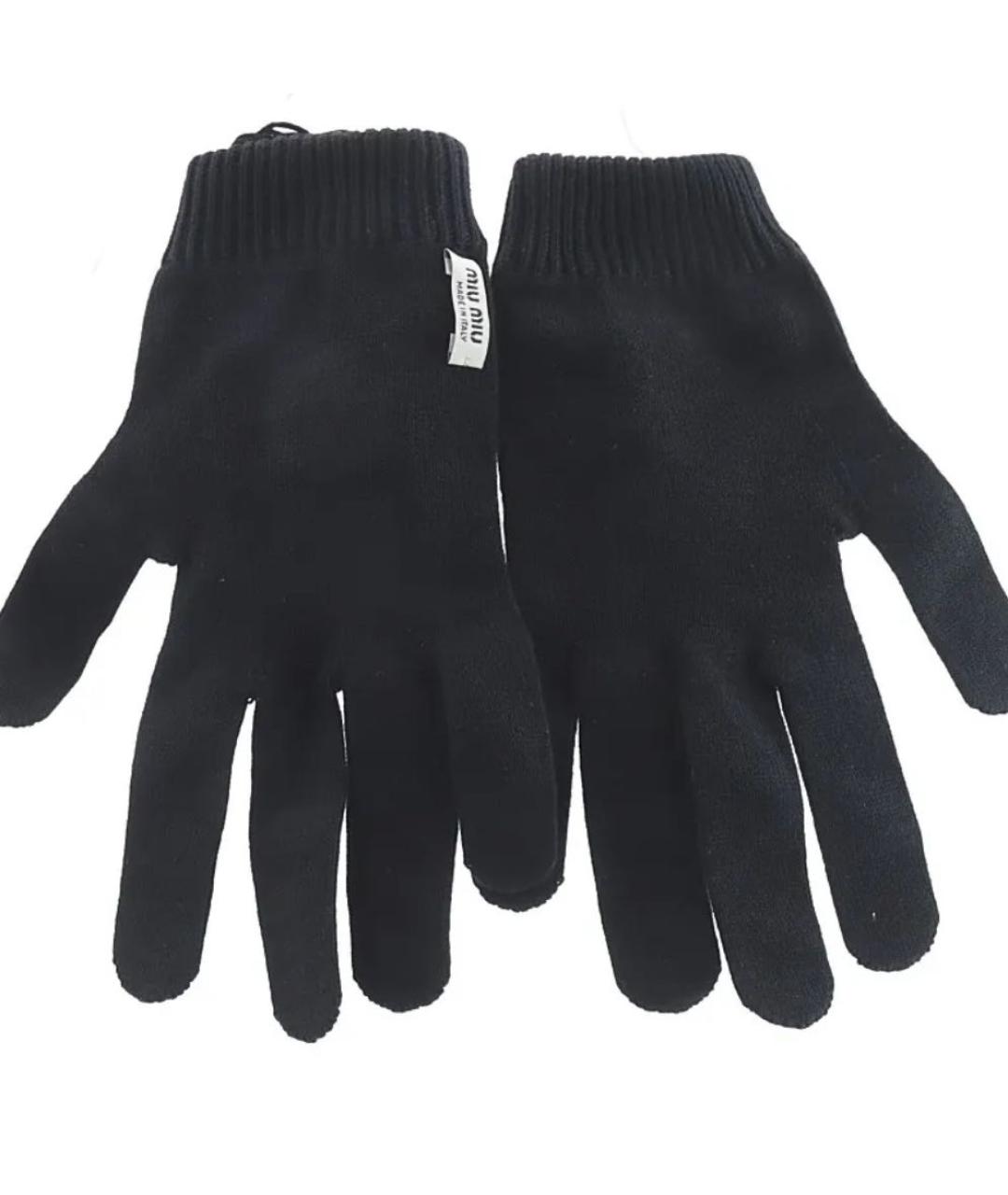 MIU MIU Черные перчатки, фото 2