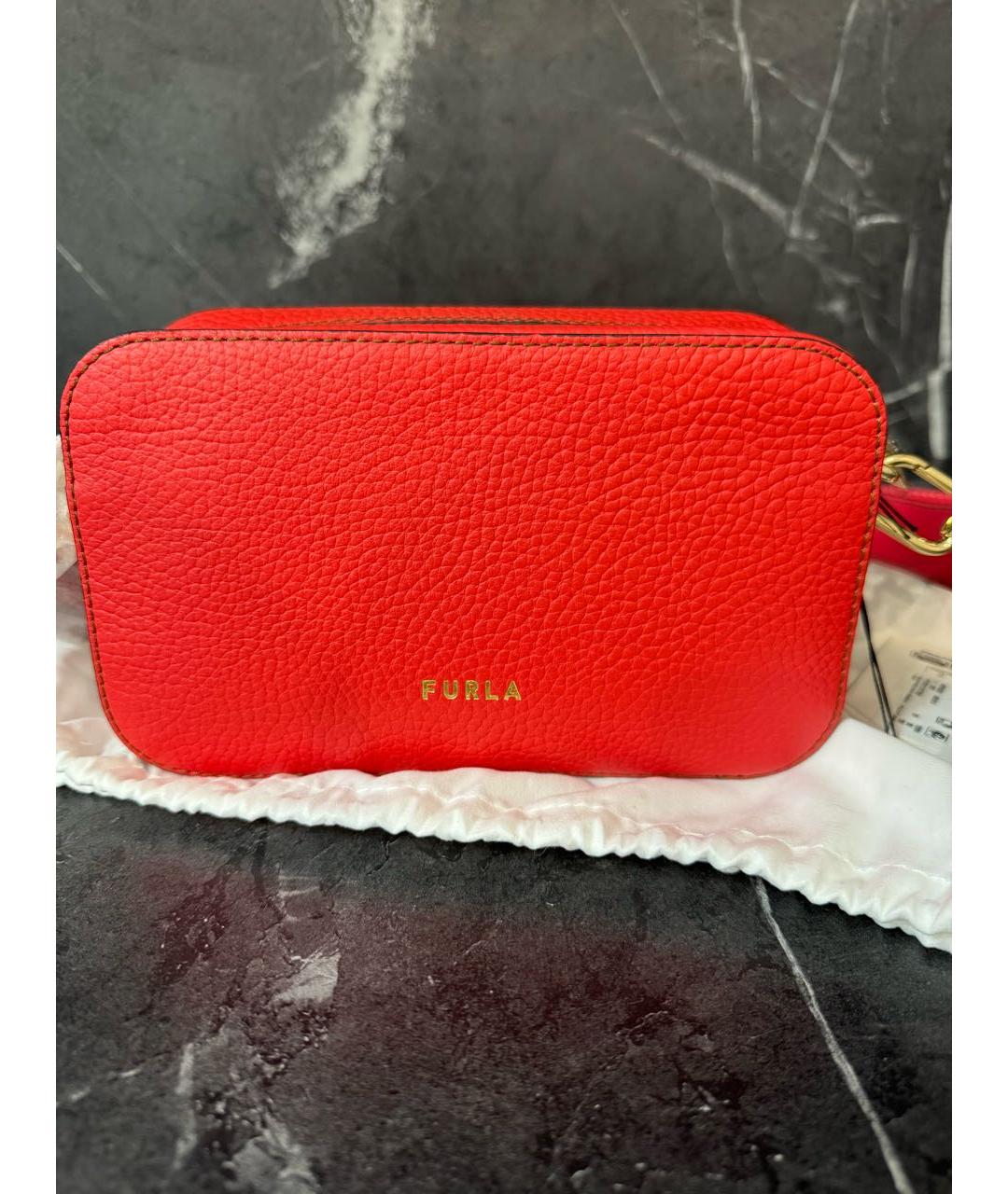 FURLA Красная кожаная сумка через плечо, фото 3