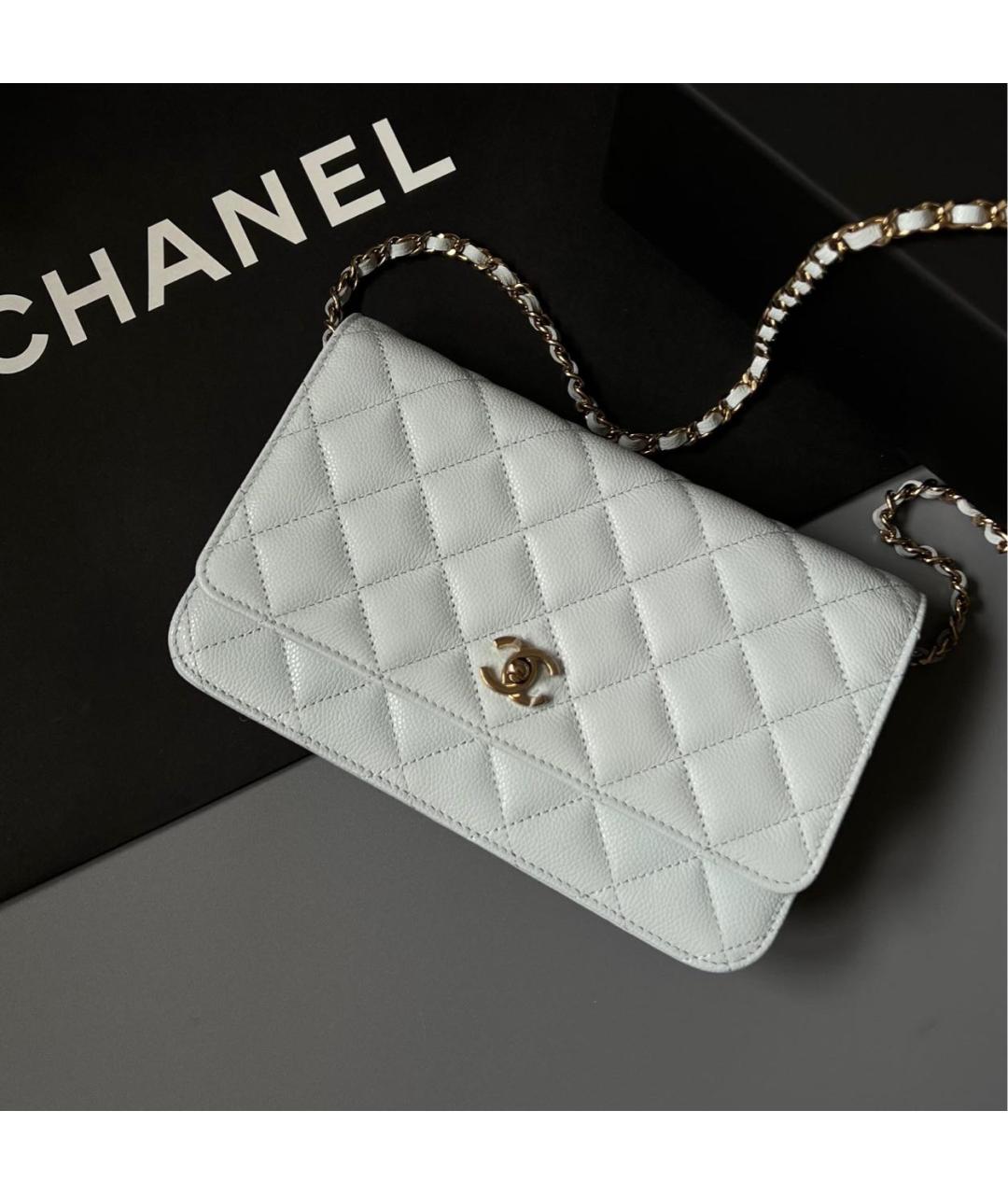 CHANEL Голубая кожаная сумка через плечо, фото 3