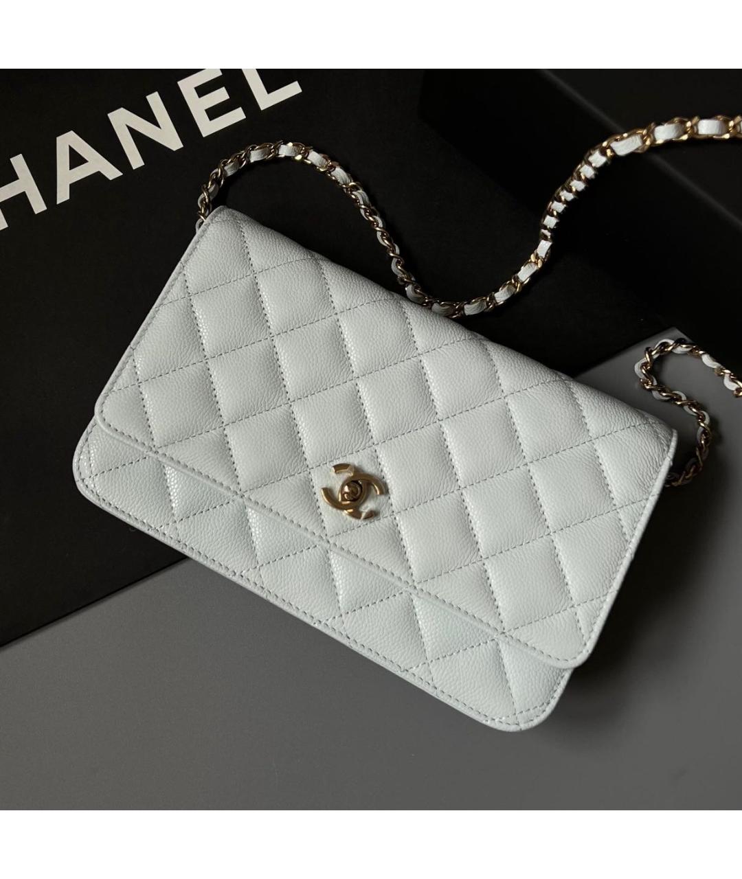 CHANEL Голубая кожаная сумка через плечо, фото 2