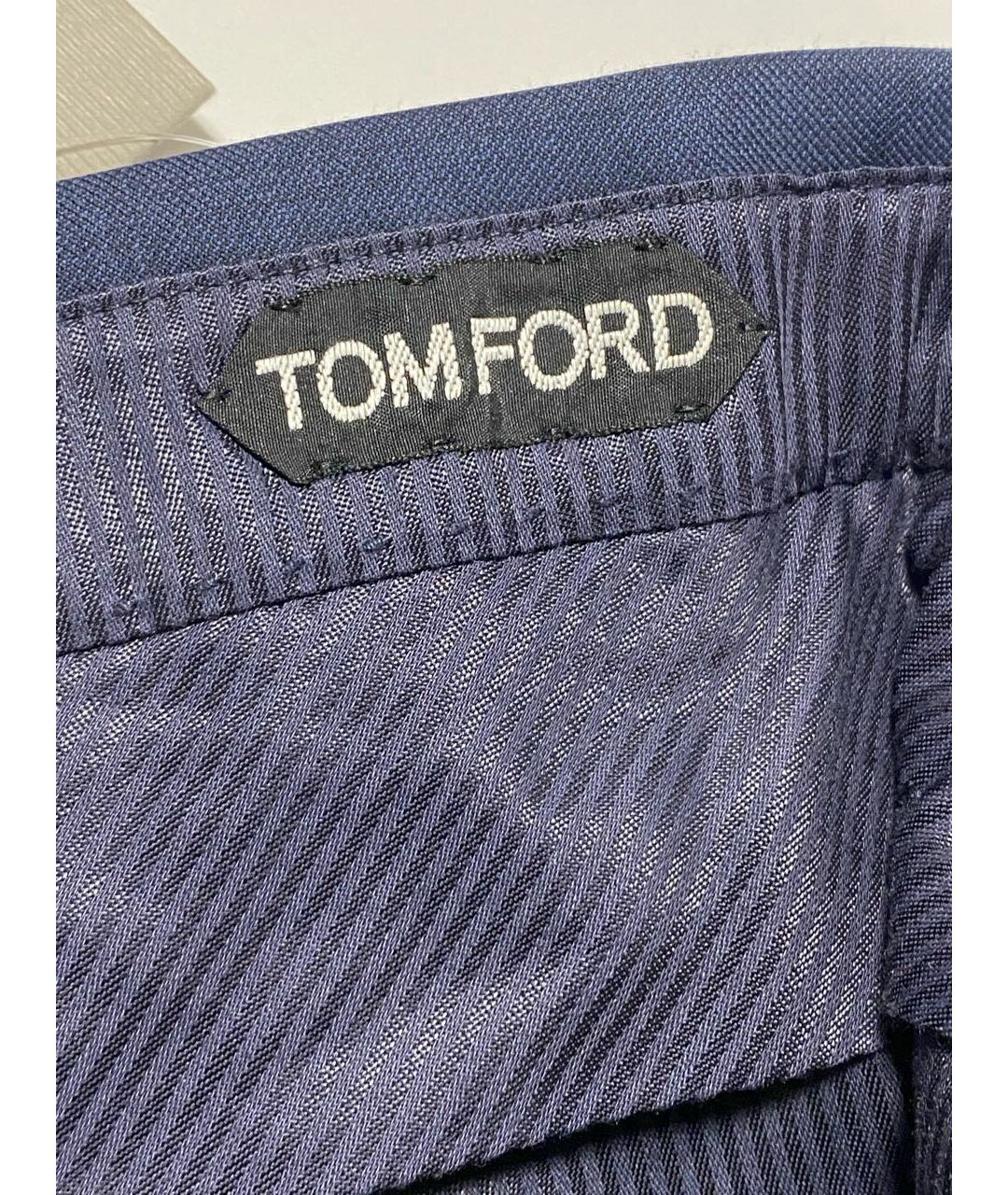 TOM FORD Темно-синие шерстяные классические брюки, фото 3