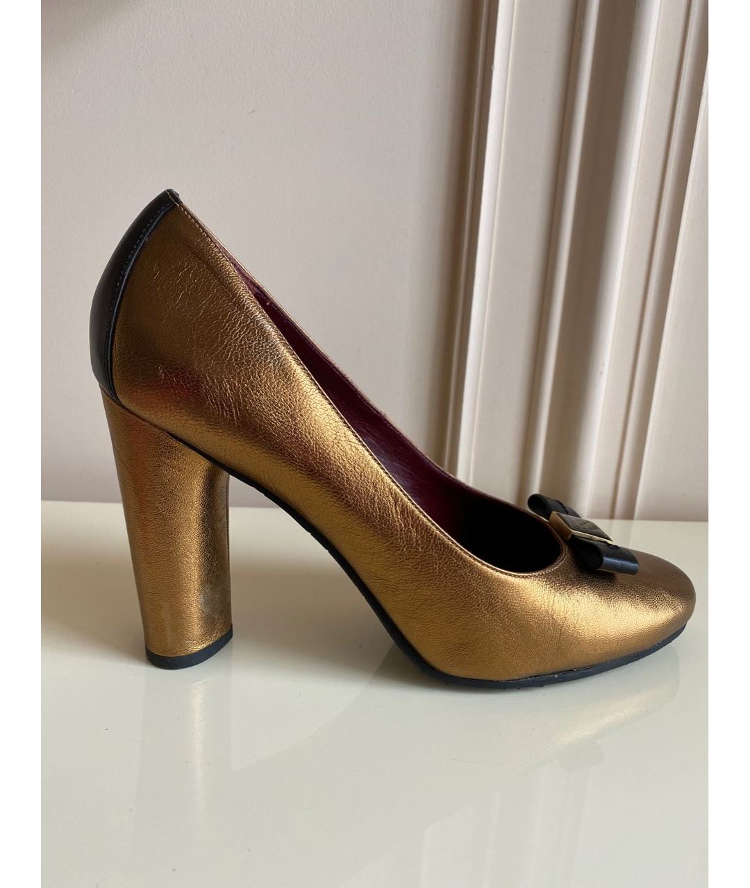 MARC BY MARC JACOBS Золотые кожаные туфли, фото 9