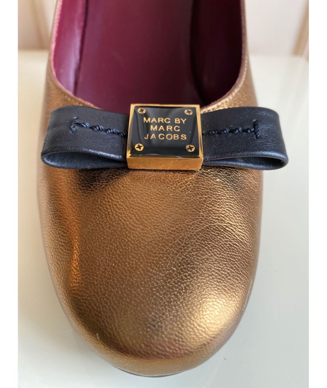 MARC BY MARC JACOBS Золотые кожаные туфли, фото 5