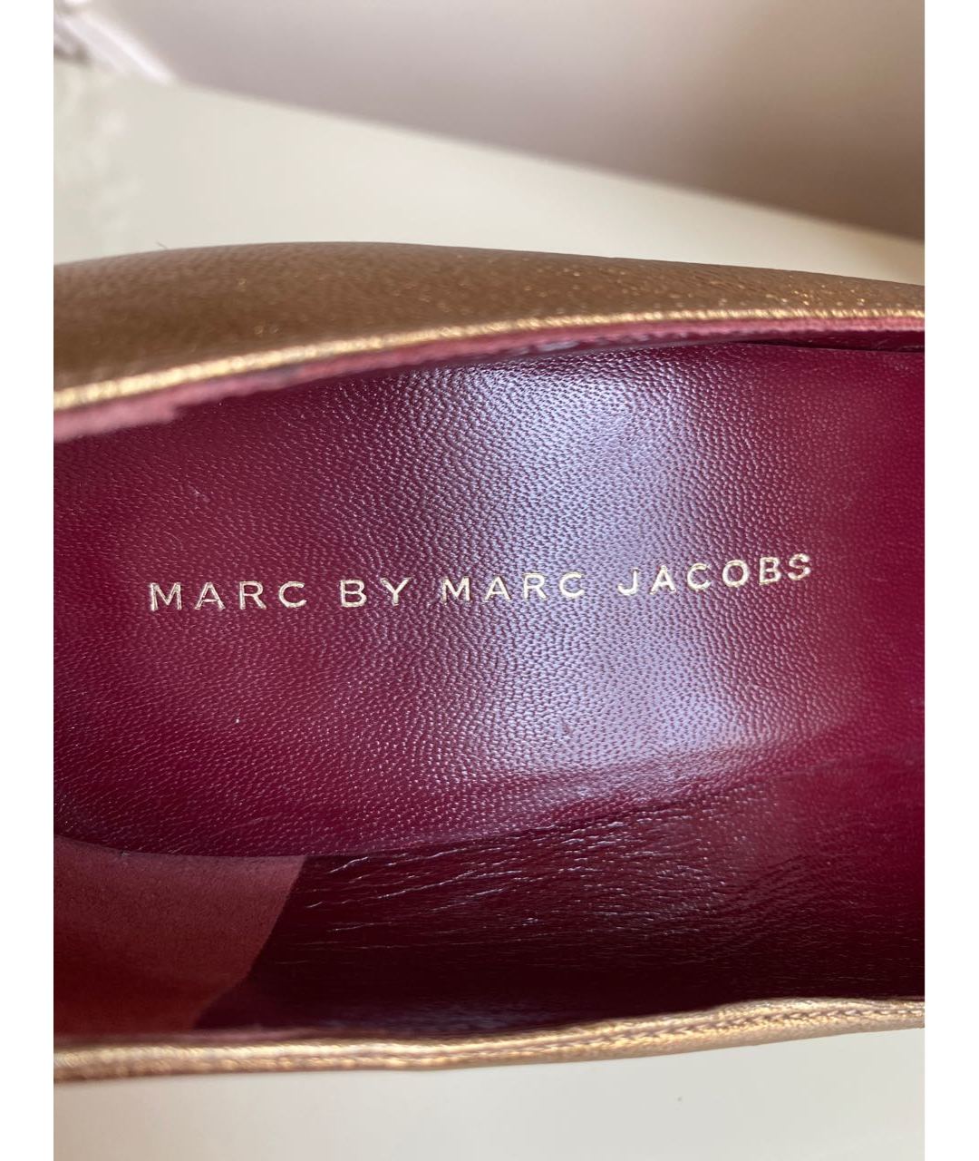 MARC BY MARC JACOBS Золотые кожаные туфли, фото 6