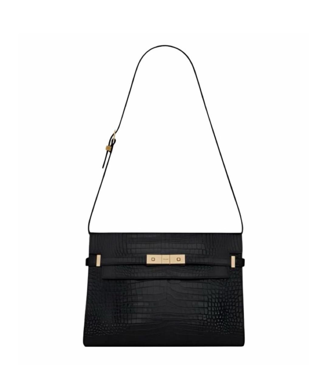 SAINT LAURENT Черная кожаная сумка через плечо, фото 5