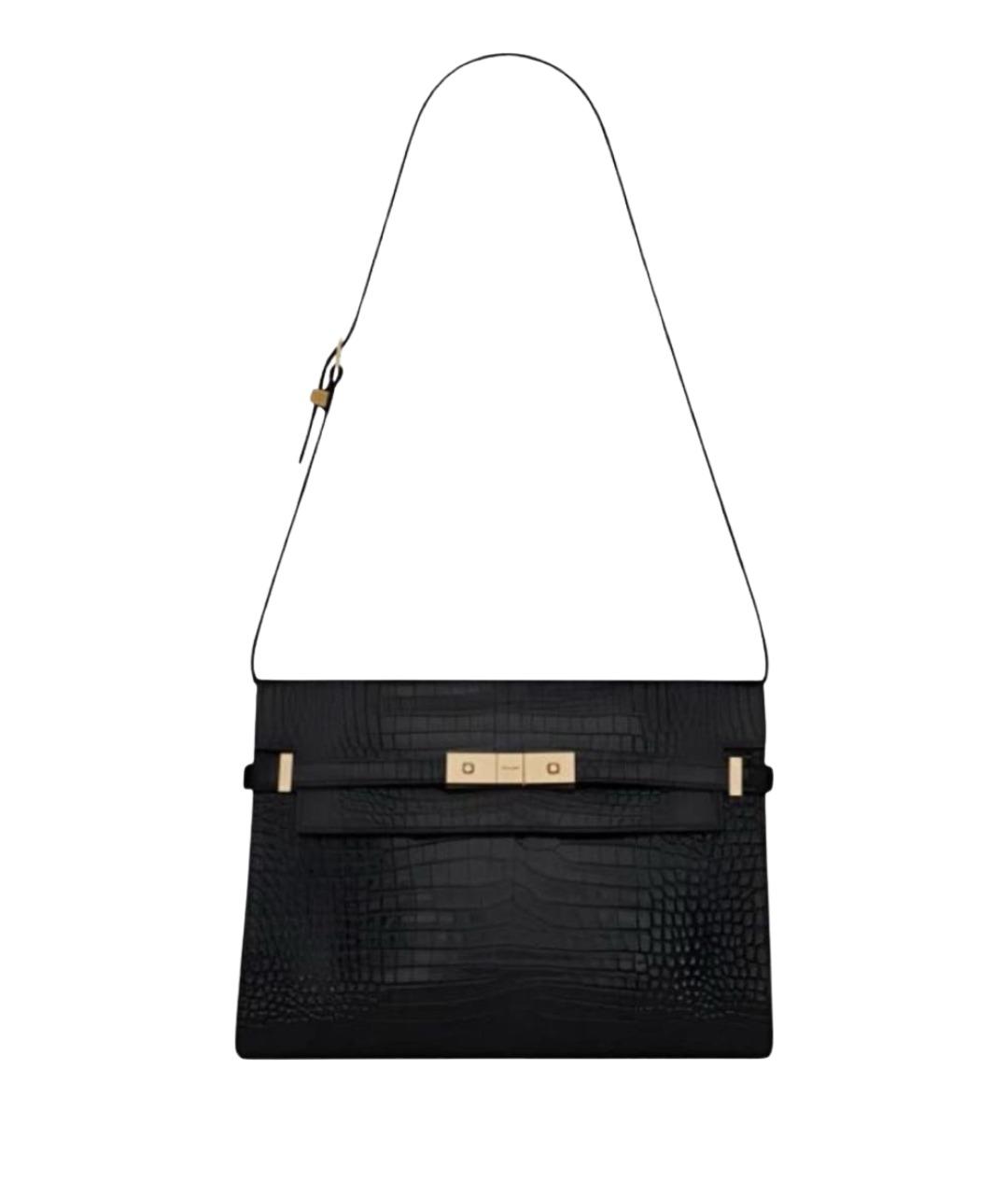 SAINT LAURENT Черная кожаная сумка через плечо, фото 1