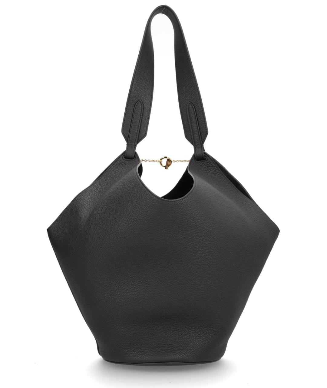 KHAITE Черная кожаная сумка тоут, фото 2