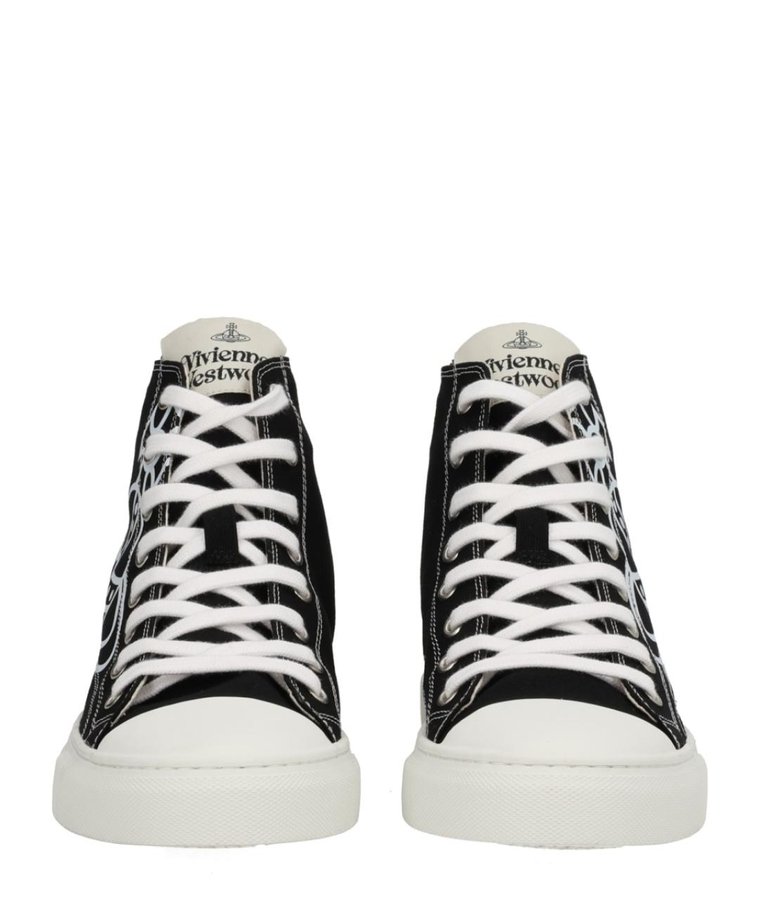 VIVIENNE WESTWOOD Черные текстильные высокие кроссовки / кеды, фото 3