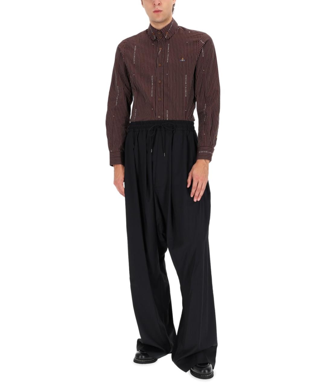 VIVIENNE WESTWOOD Черные шерстяные повседневные брюки, фото 2