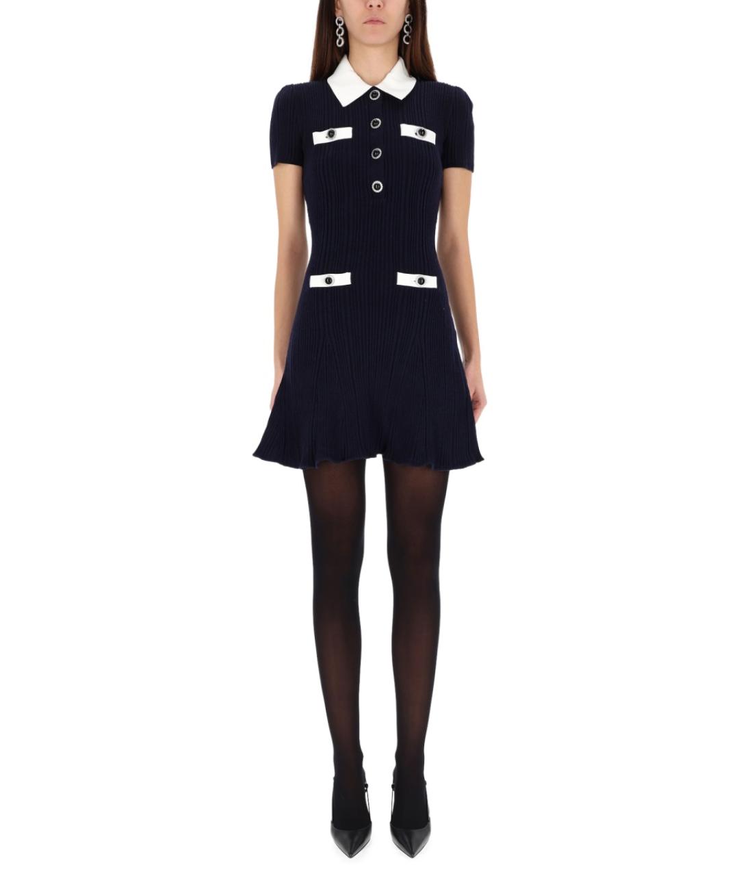 SELF-PORTRAIT Синее повседневное платье, фото 4