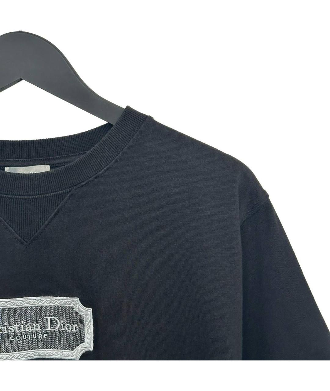 CHRISTIAN DIOR Черная хлопковая футболка, фото 2