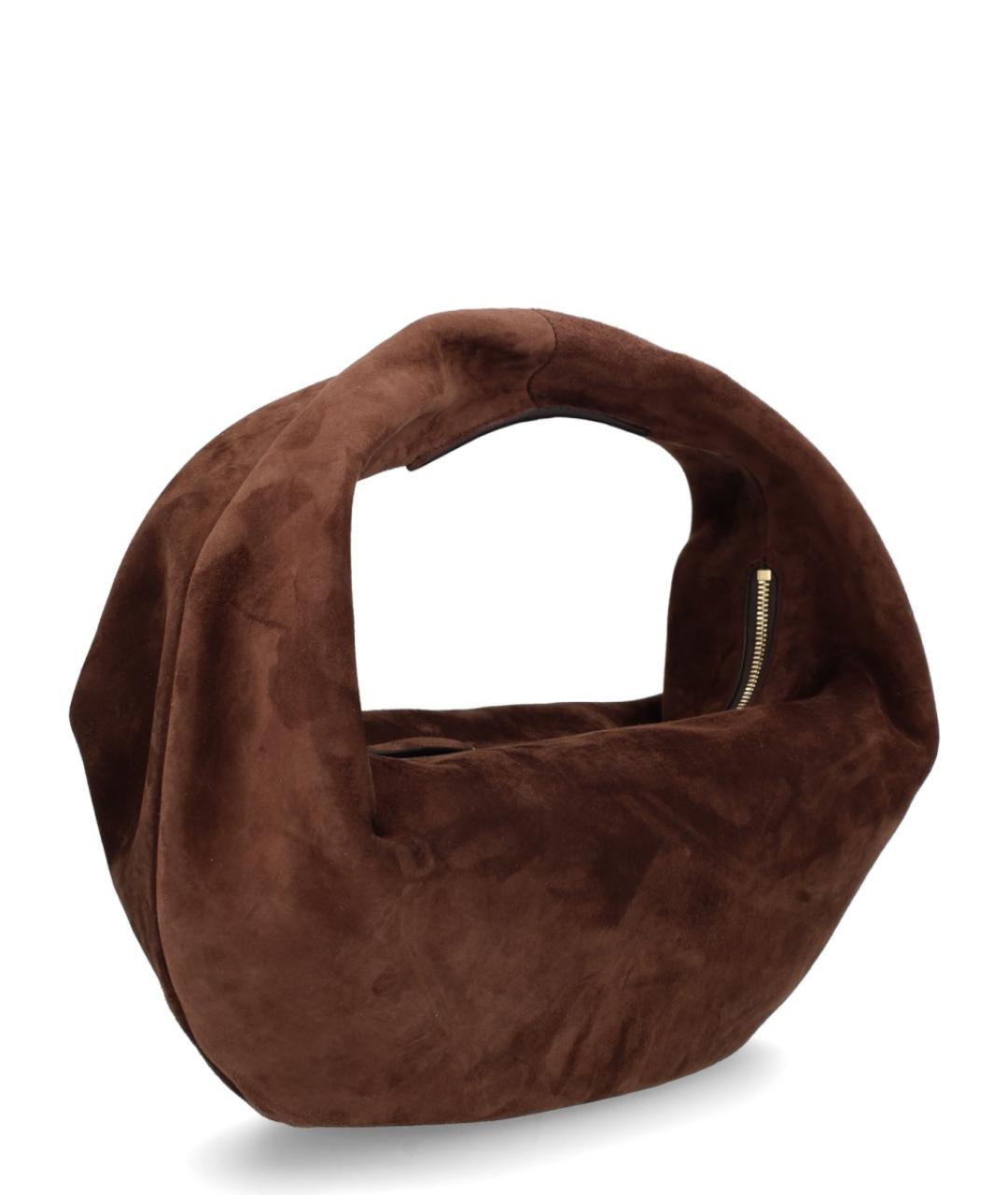 KHAITE Коричневая замшевая сумка через плечо, фото 3