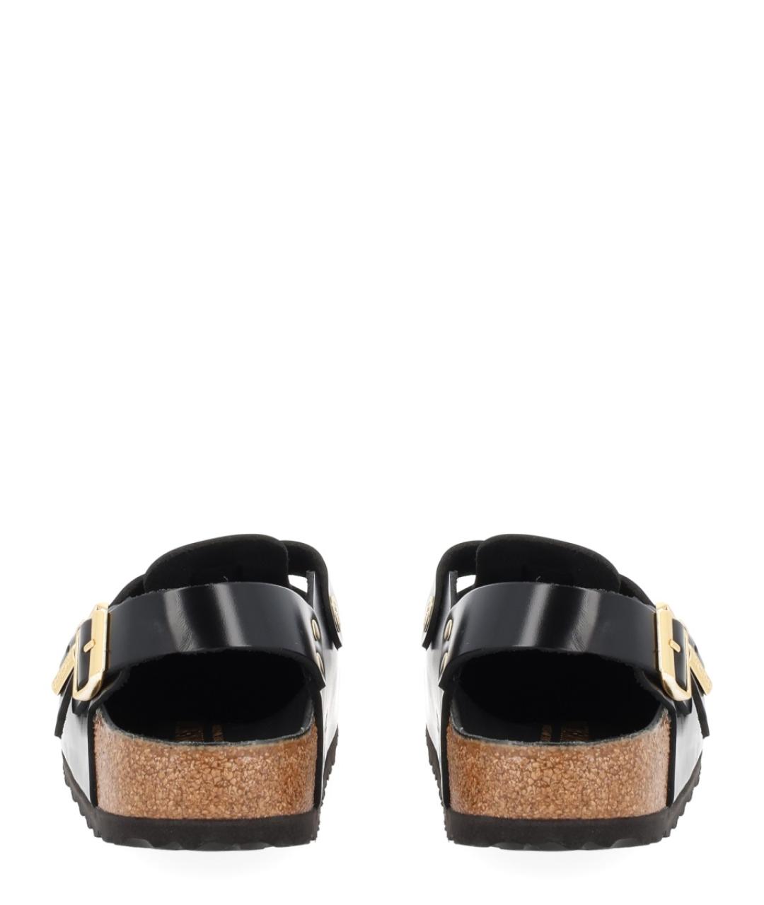BIRKENSTOCK Черные кожаные сабо, фото 4