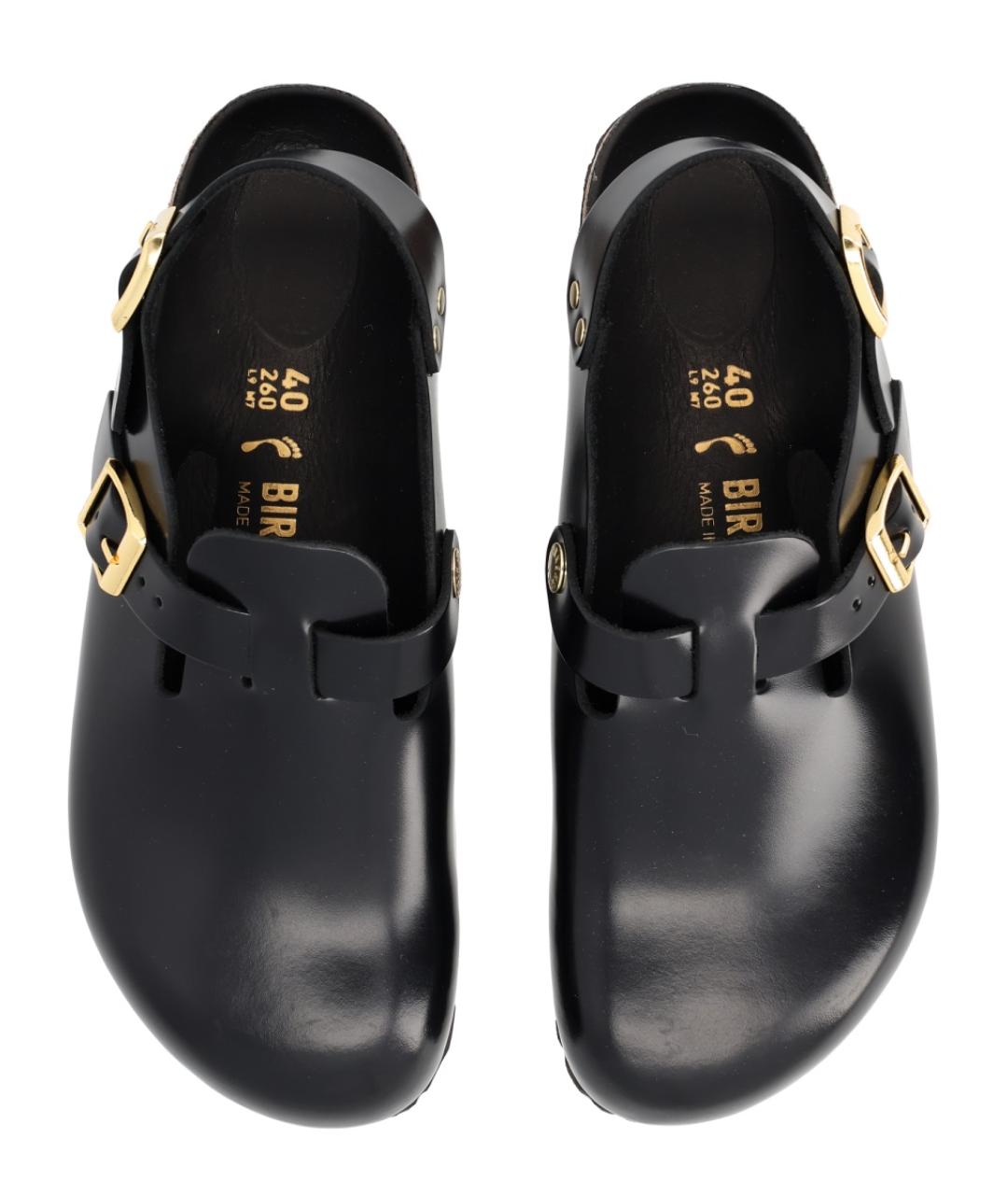 BIRKENSTOCK Черные кожаные сабо, фото 5