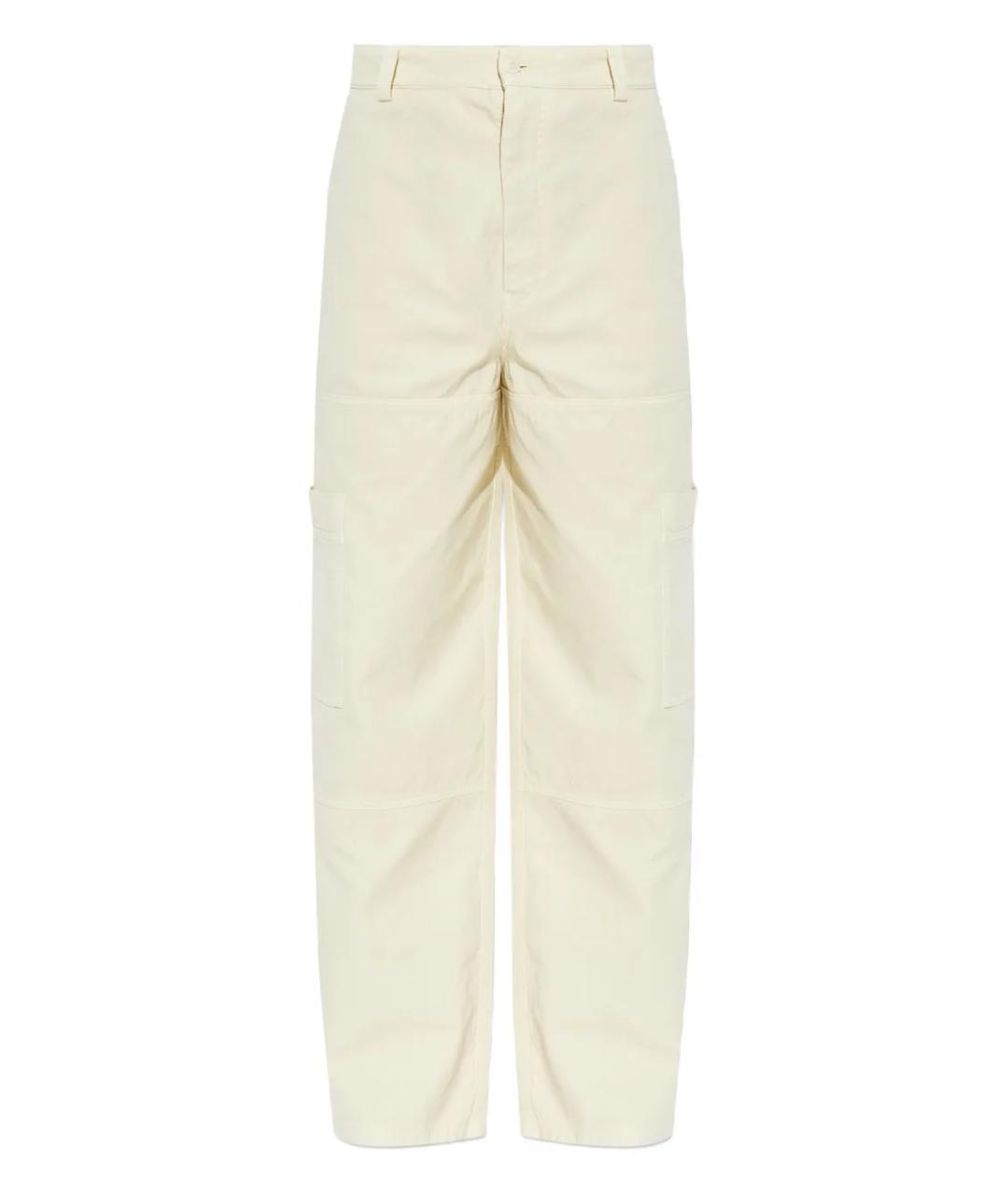 OFF-WHITE Бежевые хлопковые повседневные брюки, фото 1