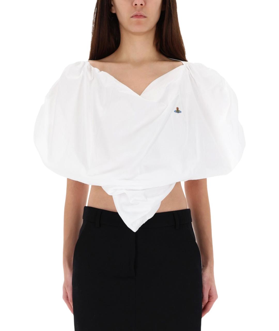VIVIENNE WESTWOOD Белая хлопковая блузы, фото 2