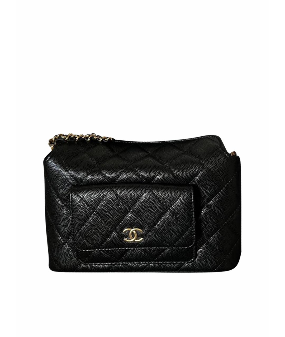 CHANEL Черная кожаная сумка через плечо, фото 1