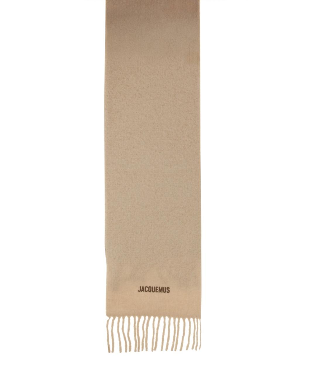 JACQUEMUS Бежевый шерстяной шарф, фото 2