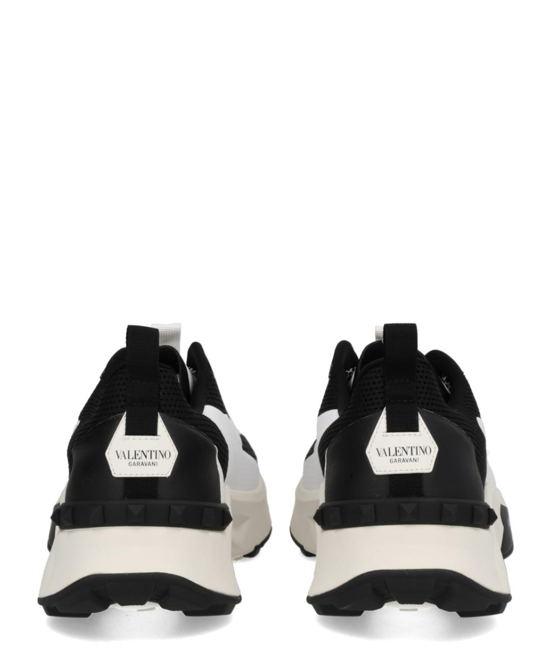 VALENTINO Черные кожаные низкие кроссовки / кеды, фото 4