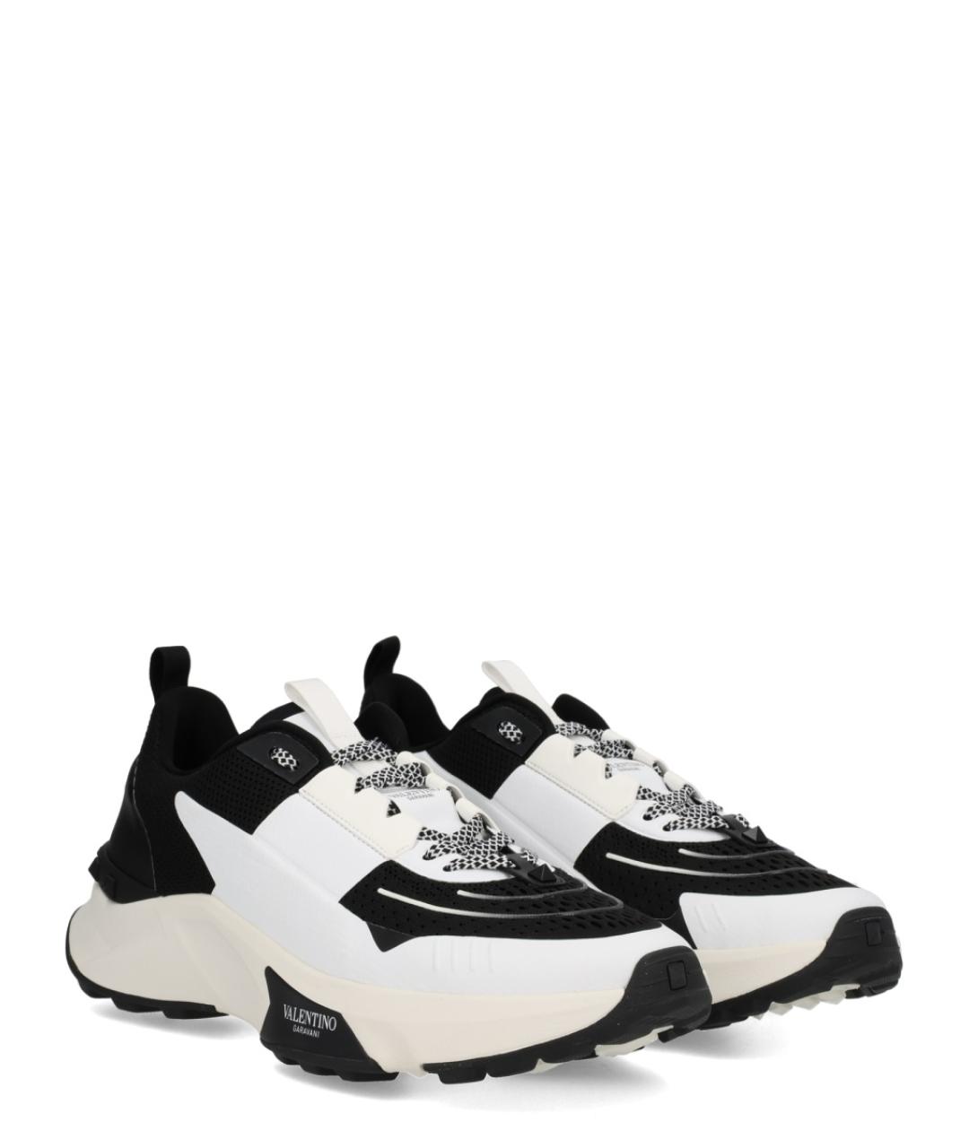 VALENTINO Черные кожаные низкие кроссовки / кеды, фото 2