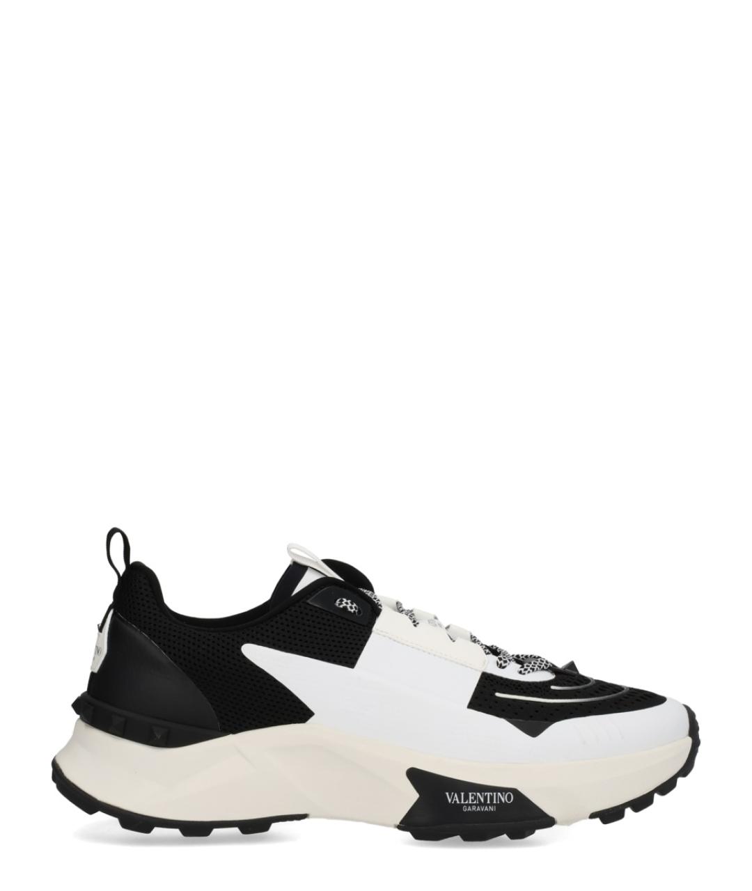 VALENTINO Черные кожаные низкие кроссовки / кеды, фото 1