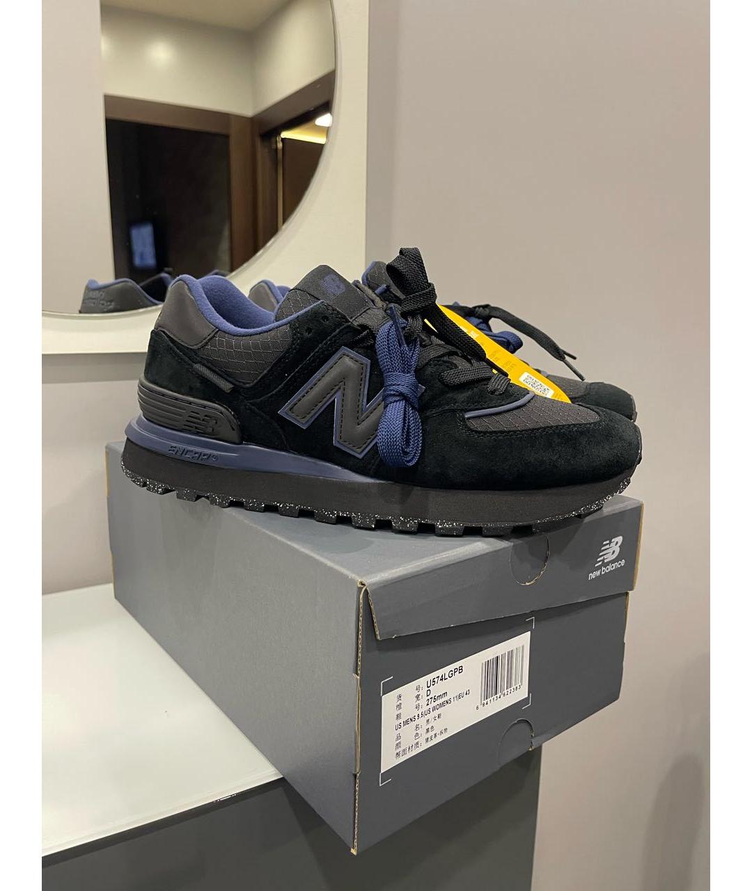 NEW BALANCE Черные замшевые низкие кроссовки / кеды, фото 5