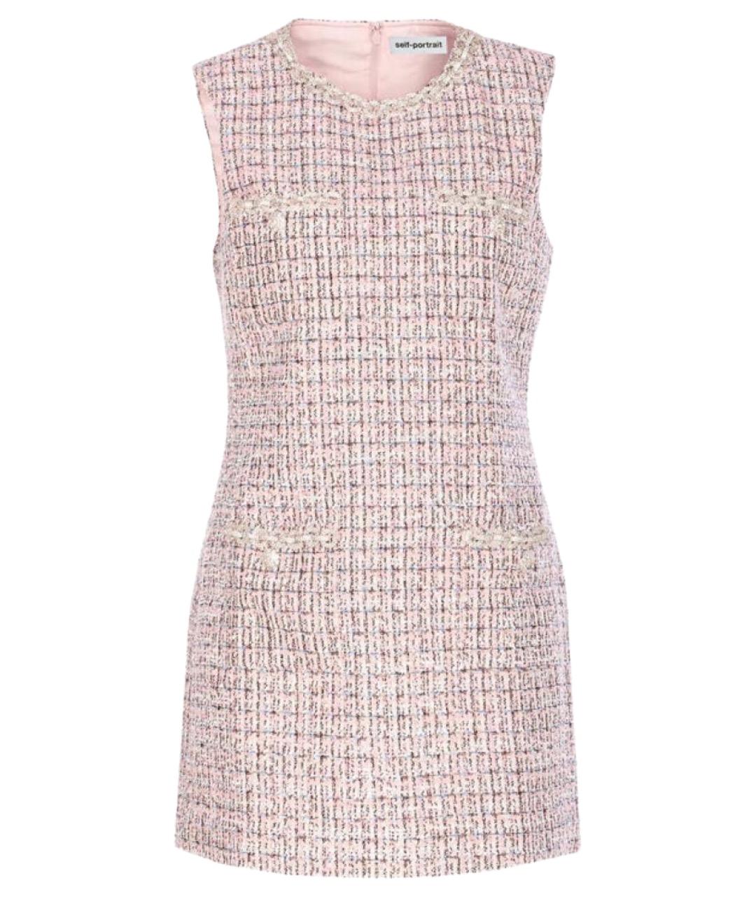 SELF-PORTRAIT Розовое шерстяное коктейльное платье, фото 1