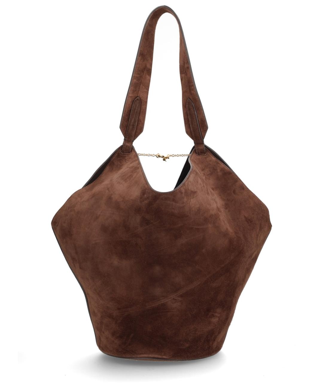 KHAITE Коричневая замшевая сумка тоут, фото 2