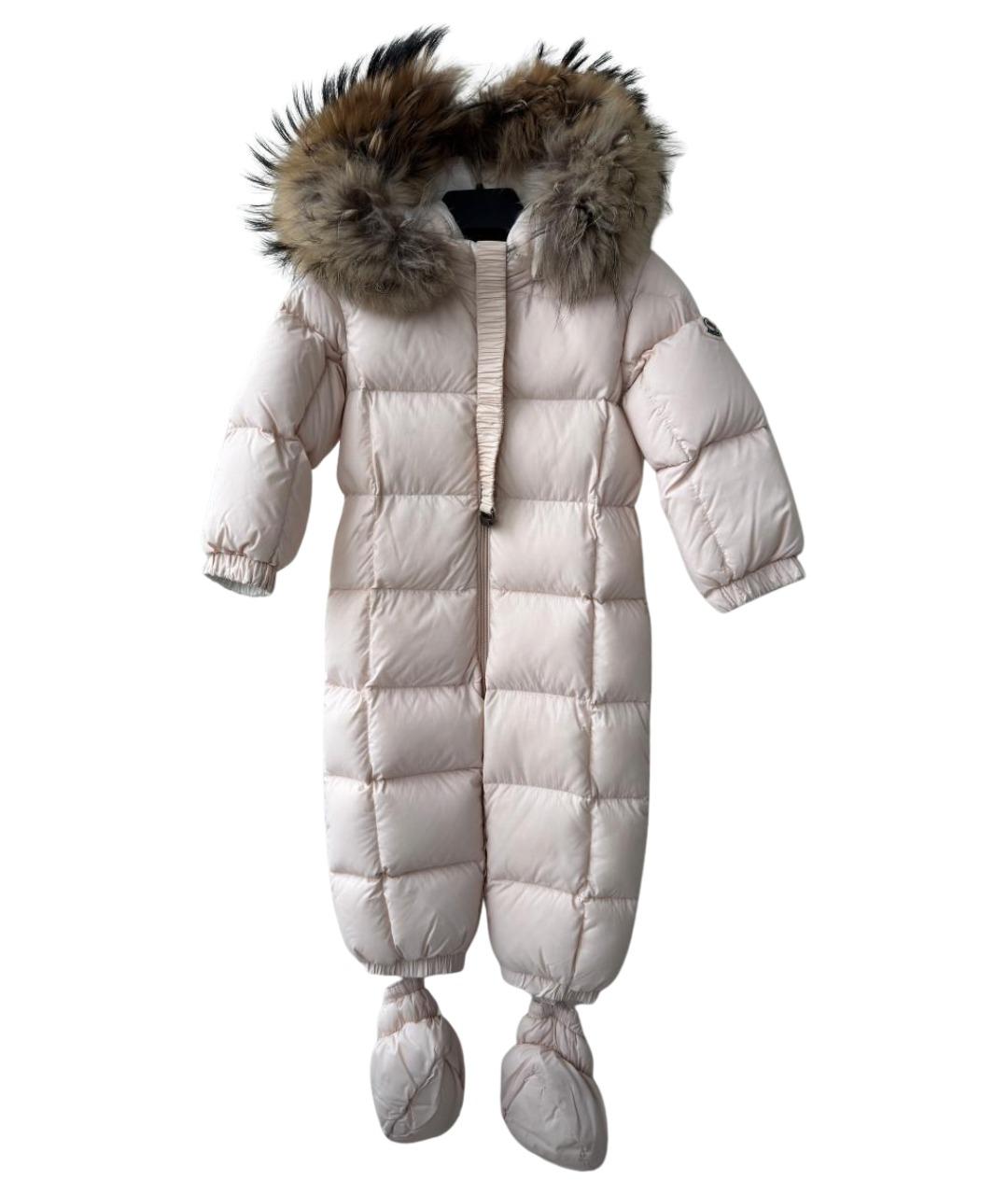 MONCLER Бежевый полиэстеровый комбинезон, фото 1