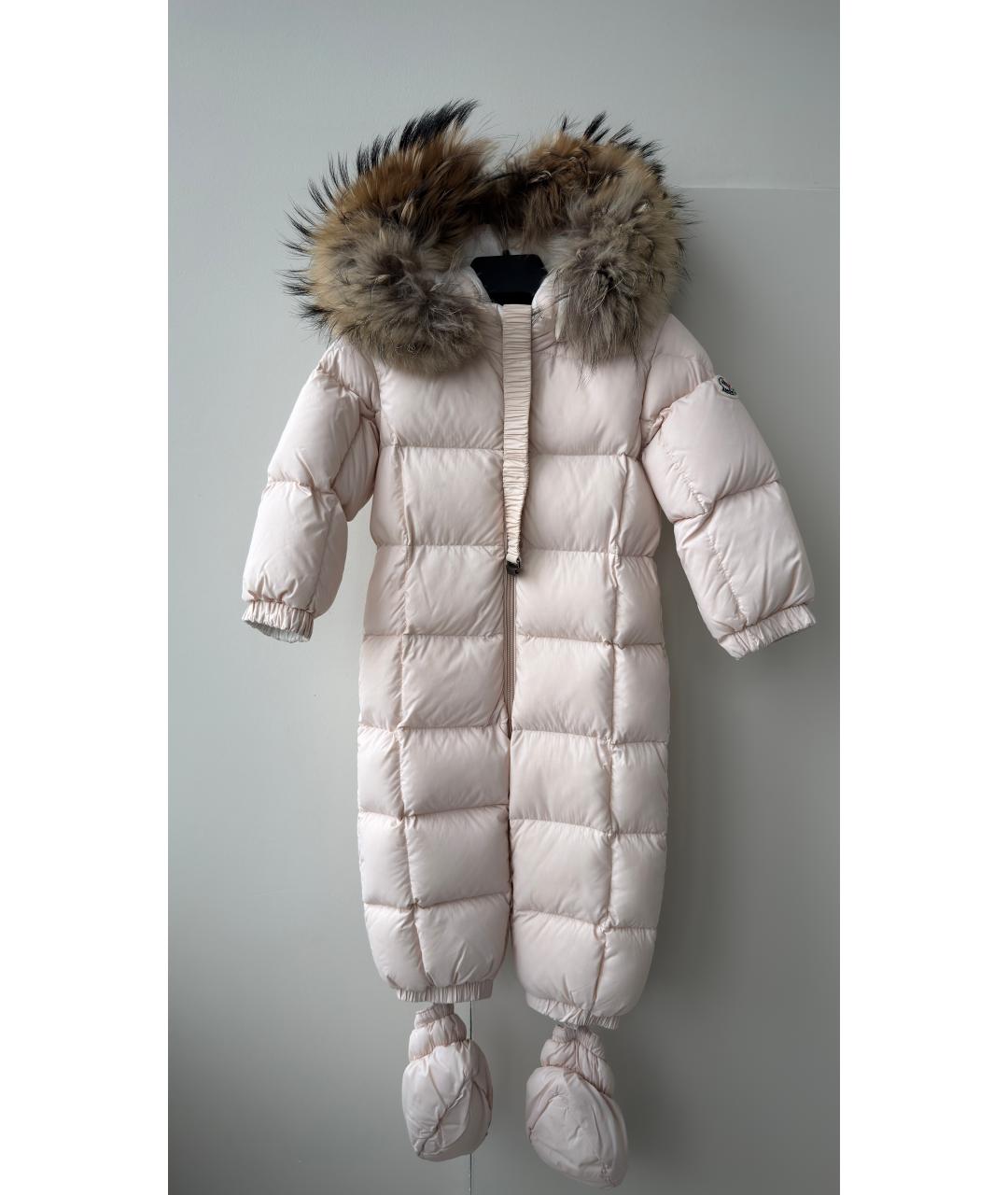 MONCLER Бежевый полиэстеровый комбинезон, фото 5