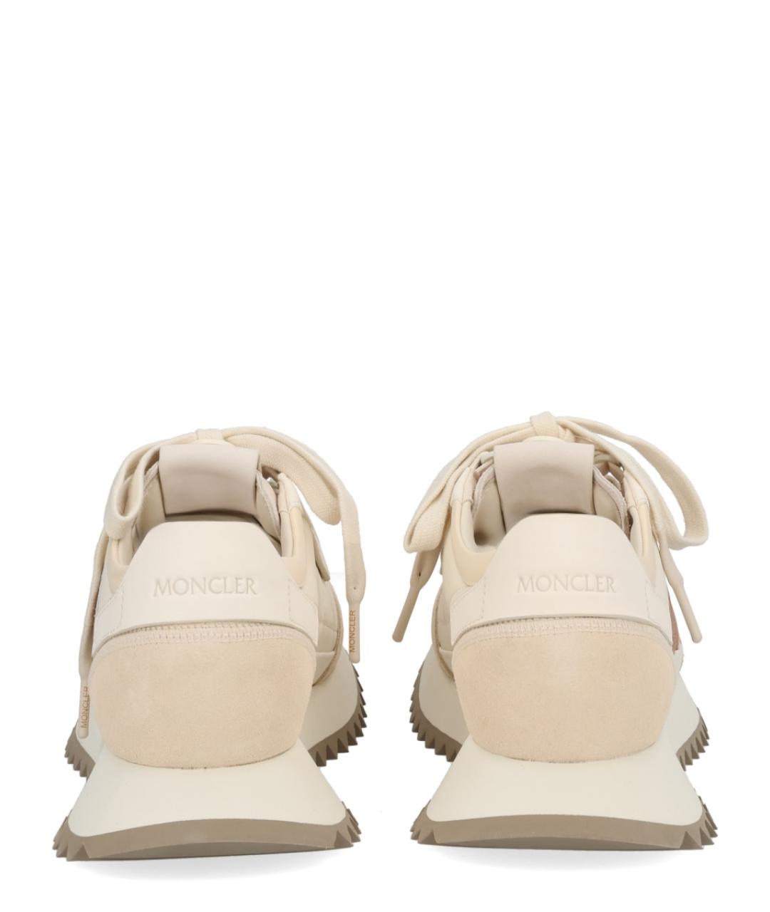 MONCLER Белые кожаные кроссовки, фото 3