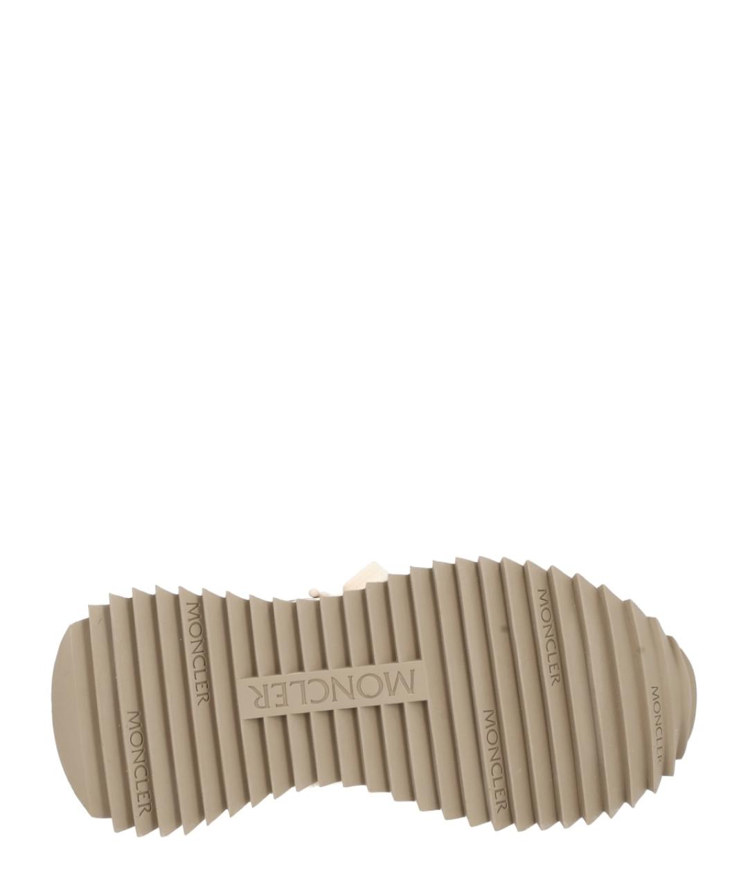 MONCLER Белые кожаные кроссовки, фото 5