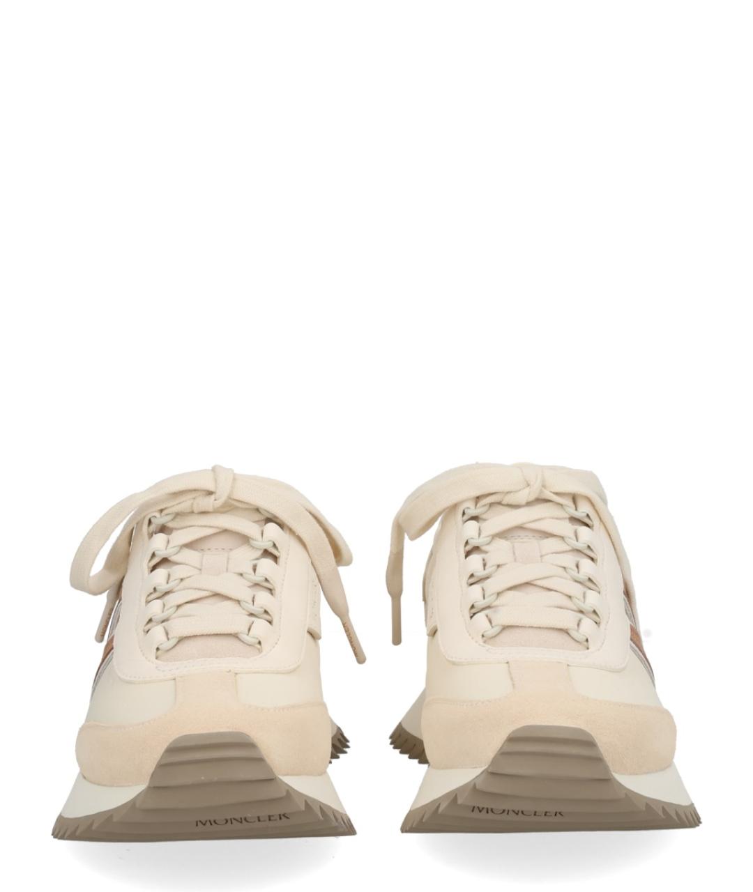 MONCLER Белые кожаные кроссовки, фото 6